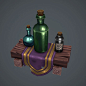 Some bottles, Antonio Neves : Following the tutorial created by tsabszy few days ago, I made a some bottles. I do not got the same result, I think this is opaque, but it's okay. It was interesting to paint this. 
    Thanks tsabszy! Very helpful!
    
   