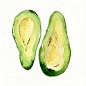 Avocado Art Print of my original watercolor by TheJoyofColor, $21.00