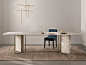 Rectangular marble table PLINTO | Rectangular table - Meridiani