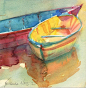 Little Yellow Boat - Yevgenia Watts 没有教程 水彩画 光影是在太好看，色彩无话可说