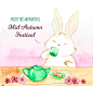 中秋节饮茶兔子