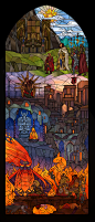 Heroes of might and Magic: Stain glass, Mushk Rizvi : Stain glass pieces done for heroes of might and magic. This isn't usually the style I work in but I am very glad I got this opportunity to work on this project. I had alot of fun working on this and wo