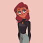 red hair, Justine Cunha : Rejected design for a tv show project that I put in colours ! I feel kinda sad about this one cause i've been recommended for this job by a friend and it turned out the studio did not like my designs and I felt like I failed my f