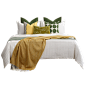 样板房间床上用品现代简约绿色黄色儿童房男孩女孩软装床品多件套-淘宝网
