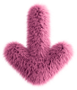 Pink 3D Fluffy Symbol Arrow Bottom