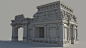 Combat Shrine wireframe, Edgar Martinez : Wireframe render in maya\mentalray
All building share many instances and the geometry on this renders represent the highest LOD on them.  
I was responsible for modeling the environment and all the buildings, the 