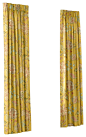 Yellow Delicate Floral Custom Euro Pleat Drape Single Panel - traditional - Curtains - Loom Decor