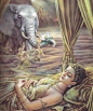 2  佛母梦象受孕
佛陀的母亲摩耶夫人梦见白象而受孕。