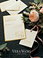 #gold wedding #invitation, by Vera Wang Fine Papers, from  You're So Invited
