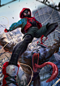Spiderman vs venom, Derrick Chew : Miles Morales Spiderman vs venom fanart