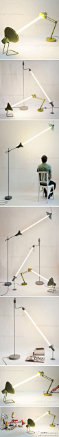 [01/26/2012-2] 维也纳的设计师设计了一系列的灯，由两个底座一个灯管组成。这个设计收集了一些人们丢弃的台灯，经过重新设计，给他们了新的生命。作品曾在2010年维也纳艺术周上展出，并获得了很高的反响~~ 作者 Mischer’Traxler 来源 Dezeen 欢迎关注 @创寻者CreatorSeeker