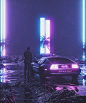 vaporwave Cyberpunk Outrun Retro cinema4d Synthwave octane Dangiuz aesthetic 80s