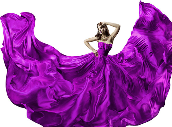 性感的美女与紫色舞裙高清图片