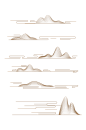 中国风新中式线性山纹祥云纹边框分割线素材