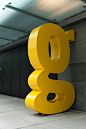 Giant Yellow Trade Gothic ‘g’ - created (by ... | Environmental Design