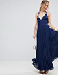 ASOS Wrap Front Pleated Maxi Dress at asos.com : Discover Fashion Online