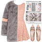 A fashion look from February 2016 featuring red lace dress, faux fur coats and miu miu shoes. Browse and shop related looks.