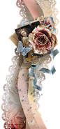 欧式奢华古典复古相框纹理花卉照片手账装饰免抠PNG图案 (1)