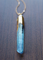 Teal Quartz Gold Dipped Necklace