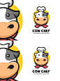 吉祥物 可爱 奶牛 厨师 卡通 标志 设计素材