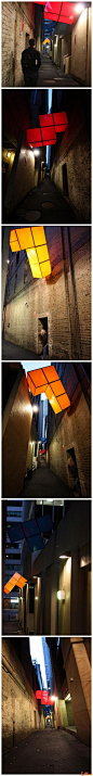 俄罗斯方块组成的公共艺术：Life Sized Tetris Blocks by Gaffa Gallery