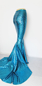 Turquoise Mermaid Skirt Fish tail costume by ZanzaDesignsClothing