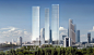 Premium residential complex "Capital Towers" : Keylight for Sergey Skuratov Architects - Premium residential complex visualisation project in Moscow, Krasnopresnenskaya embankment.