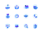 Icons set blue planet search reward clock imac map phone mail mail icon user icons icons set