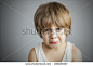 Sad Young Boy - stock photo