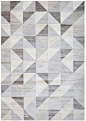 Silver Gray and White Modern Geometric Triangle Pattern Rug