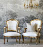 One of a Kind Vintage #French #Louis XV Gilt #Armchairs Pair. #frenchgardenhousestyle: 