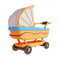 儿童婴儿车 3D 图标