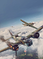 Battle of Britain Combat Archives Vol.6 - cover, Piotr Forkasiewicz : Commisioned illustration for Battle of Britain Combat Archive Vol. 6 by Simon W. Parry. Blenheim model by Sławomir Ostrowicki & Piotr Forkasiewicz, Hurricane by Wojciech Niewęgłowsk