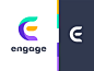 Engage logo design brand engage e web  branding master brand family logo mark design ios app iconography color exploration icons brand book grid app store icon