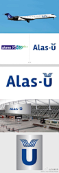 【乌拉圭Alas-U航空公司新LOGO】Pluna航空公司是乌拉圭唯一一家拥有国际航线业务的航空公司，去年7月份由于投资基金Leadgate撤出投资后无法找到新投资者，政府关闭其濒临破产的Pluna航空公司。历经近一年的筹备，今年5月份，该航空公司将以新的名称“Alas-U”和新的公司重新起航。http://t.cn/zTsUUKK