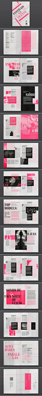 时尚杂志设计杂志排版 优秀英文画册版式设计 时尚粉红色少女系列画册设计 创意宣传册