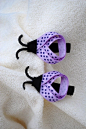 Lavender and Purple Ladybug Hair Clips
