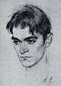 Nicolai Fechin, charcoal portrait drawing by deflam, via Flickr