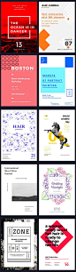 【近百种海报设计的布局表现形式】如何在海报设计中巧妙的编排图文内容，图片、图案、插画、几何的多种运用方式供你获取灵感。来自Amber Graphics #设计秀# ​​​​