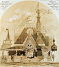 19世纪俄罗斯建筑图纸。
