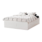 百灵 床架带储箱 宜家 床侧板含有床板高度调节设置，使您能够使用厚度不同的床垫。. 