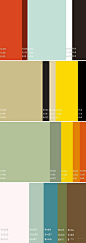 视觉上色彩搭配的颜色参考，图上还带有RGB值，适用于PPT设计、网站设计、广告设计等颜色参靠