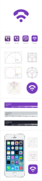Viber媒体标志设计/传媒/无线/电话/标志应用规范,app标志设计，标志应用设计规范，IOS应用程序图标设计-来源于品牌设计网