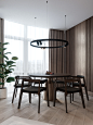 POKROVSKY : Interior design of apartment. Modern light elegant apartment with wood panels.