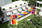 Daniel Buren Creates Chromatic Garden Landscape at Hotel Le Bristol | See more articles at http://www.delightfull.eu/en/news/: