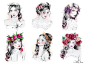 Crowning Glory (Washingtonian Bride & Groom Magazine) : At the end of the past year, I was commissioned by Washingtonian Magazine to create a beautiful collection of six (6) illustrations of different floral crowns worn by brides, for a special bridal