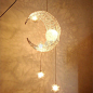 现代简约客厅星星月亮吊灯 创意铝线卧室灯唯美浪漫餐厅灯具灯饰