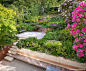 Overview of the Muswell Hill garden that reveals how the design layout represents an elegant but also functional solution to interconnect a garden on a very steep slope.