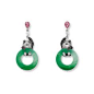 PAIR OF JADEITE &#;39HUAIGU&#;39, RUBY, BLACK DIAMOND AND DIAMOND &#;39PANDA&#;39 PENDENT EARRINGS