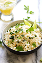 Cilantro Lime Rice - easy and delicious one-pot rice with cilantro, lime juice and butter. This Mexican-inspired rice is better than Chipotle | rasamalaysia.com